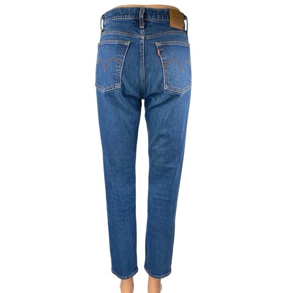 Levi's Wedgie Women's Blue High Rise Skinny Straight Denim Jeans Pants Size 28 - Picture 3 of 7